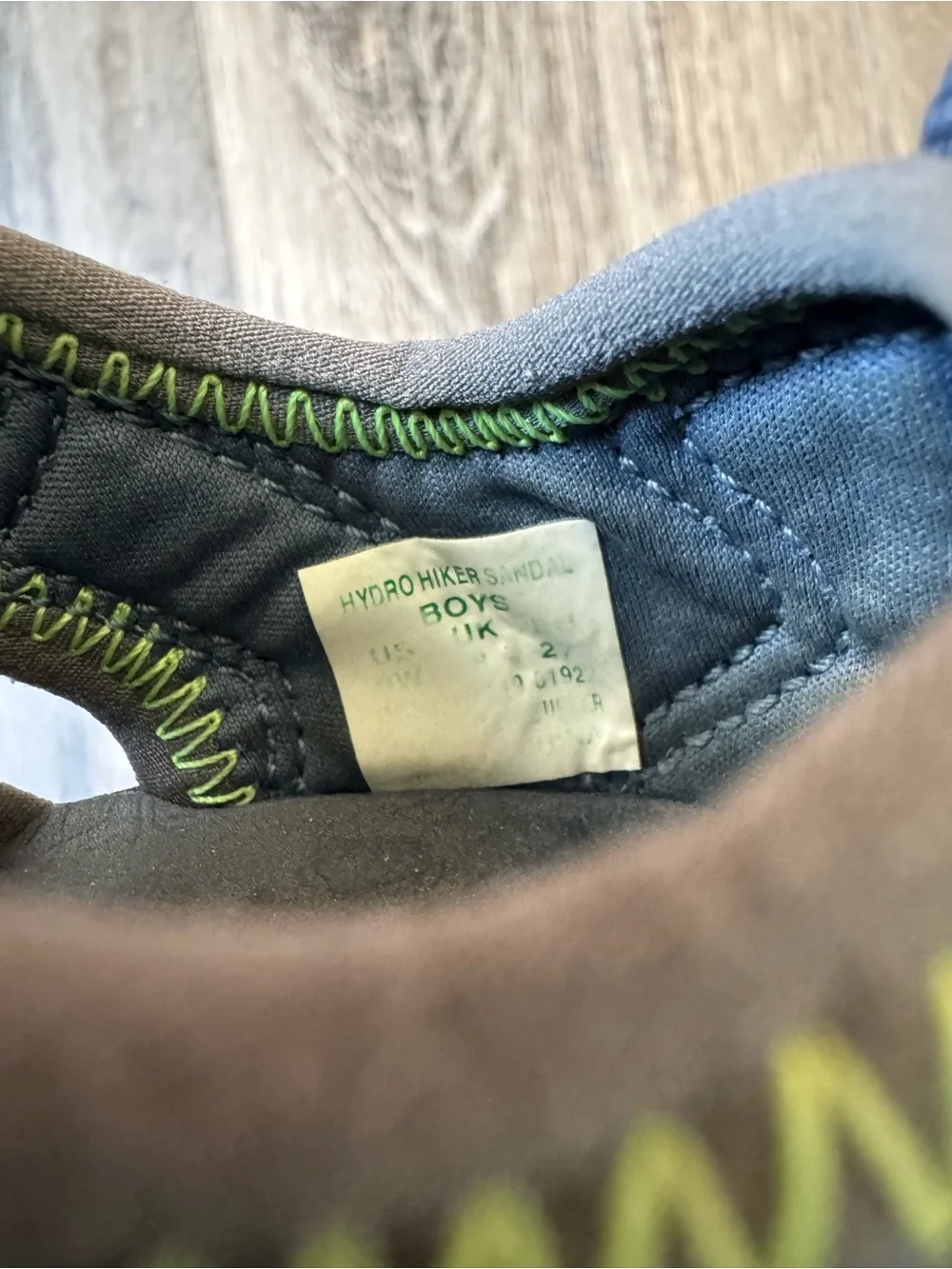 Merrell Kids Navy Gray Sandals with Lime Accents